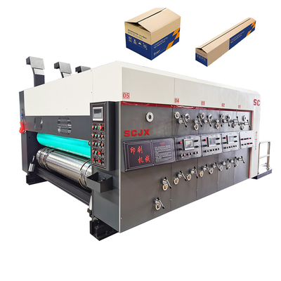 Коробка пиццы делая утюгом рифленую печатную машину 380V Flexo коробки