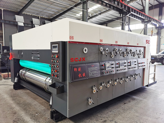 Коробка пиццы делая утюгом рифленую печатную машину 380V Flexo коробки